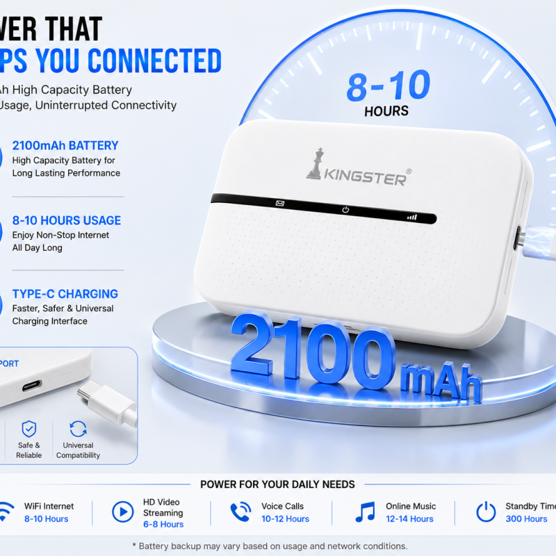 KINGSTER 4G LTE Portable WiFi Hotspot Pocket WiFi Router