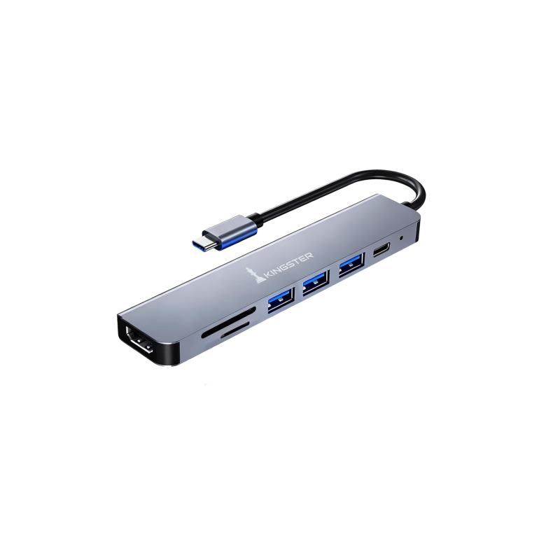 KINGSTER® 7-in-1 Multiport USB-C Workstation Dock (4K HDMI, 100W PD)